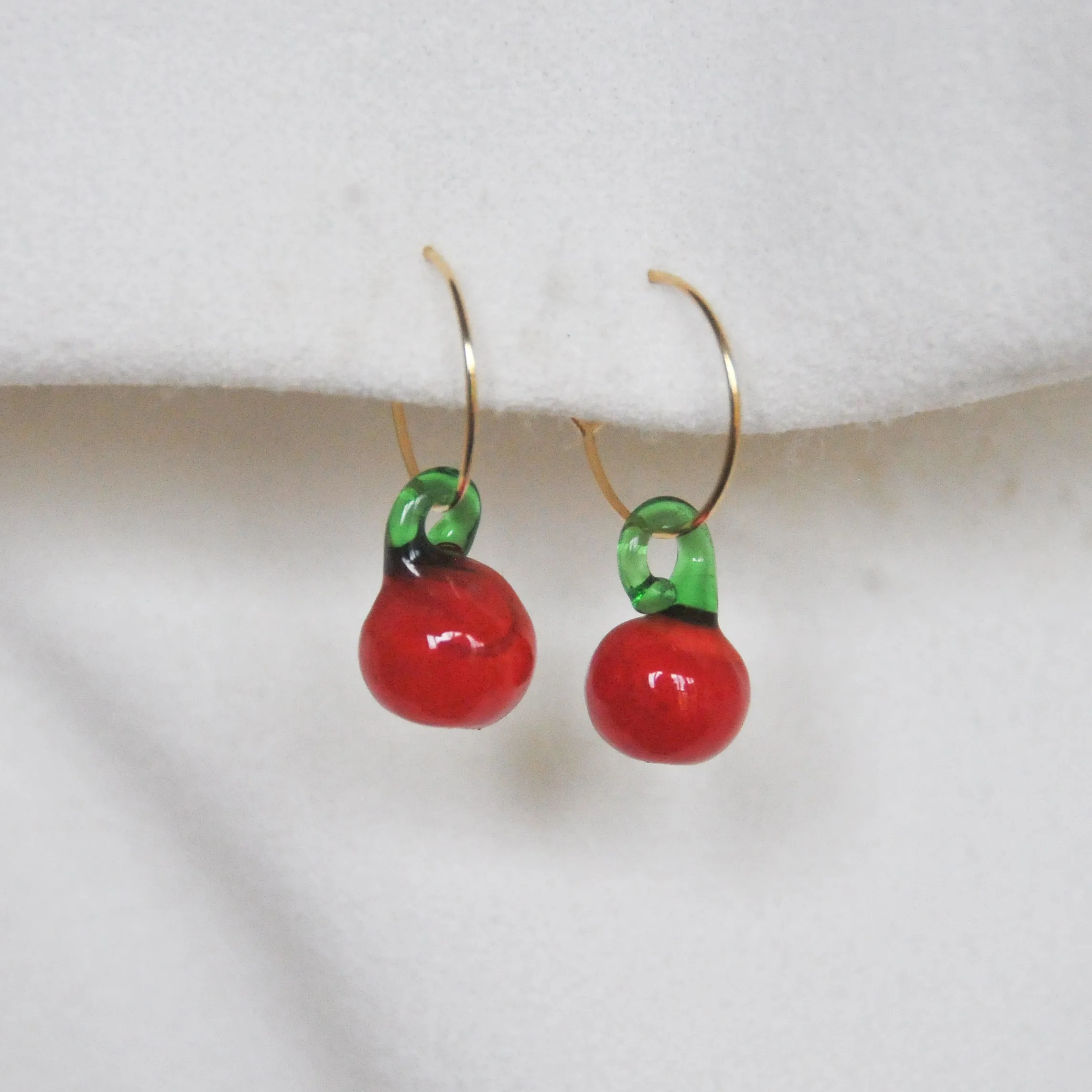 Lampwork Apple Hoops