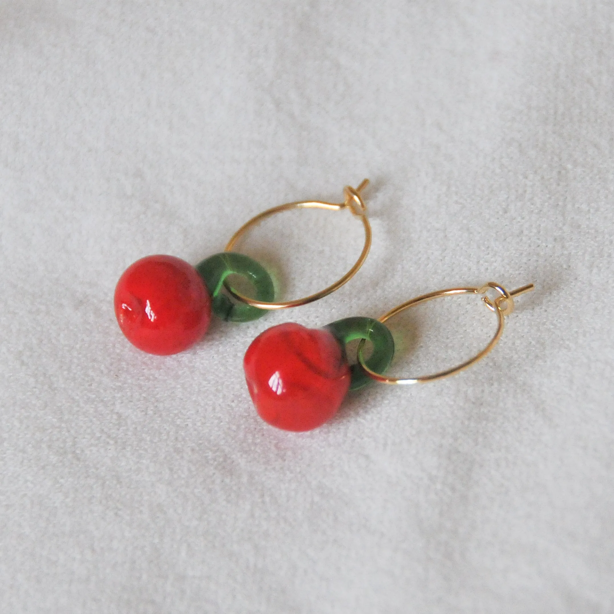 Lampwork Apple Hoops