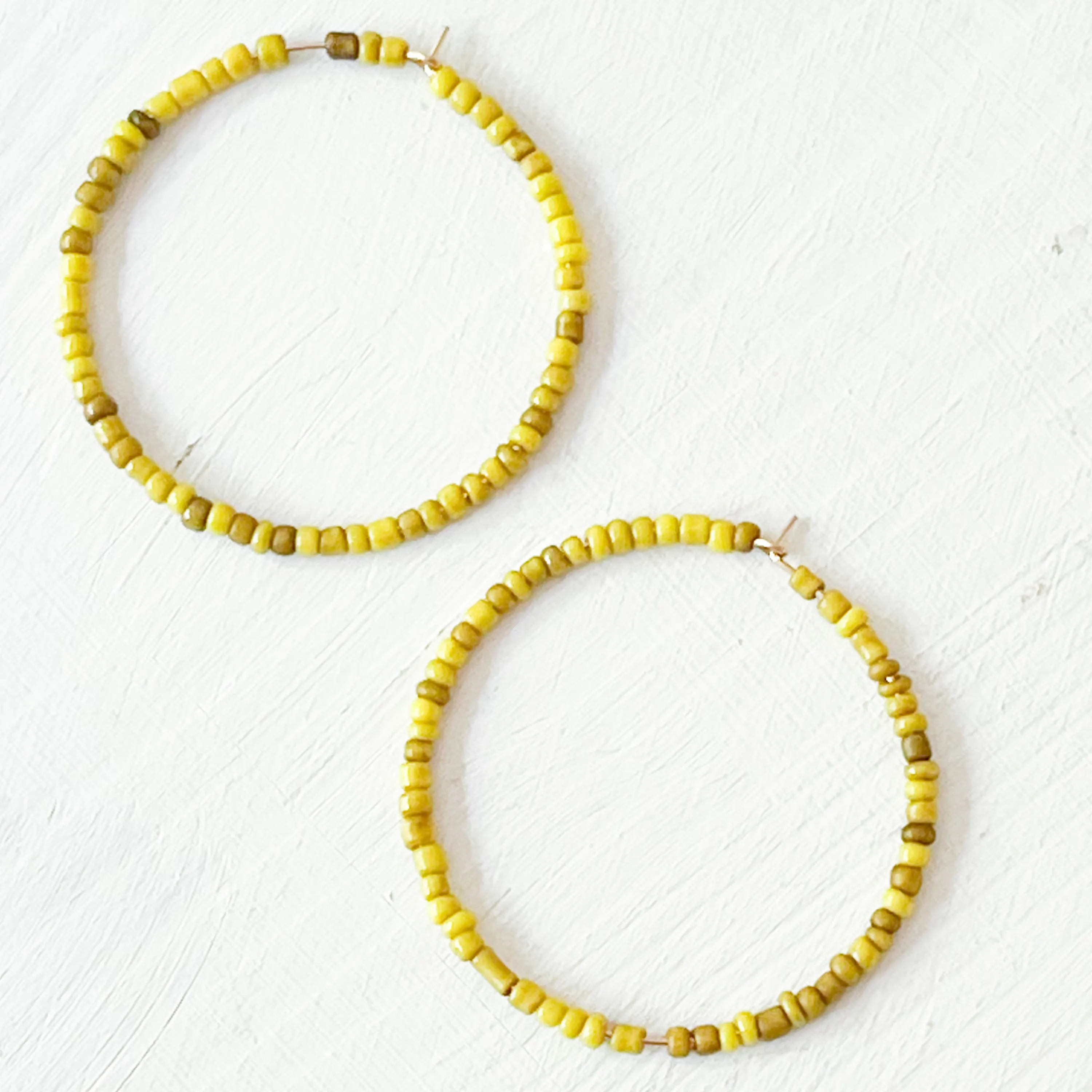 Large Chartreuse Gold Filled Hoops