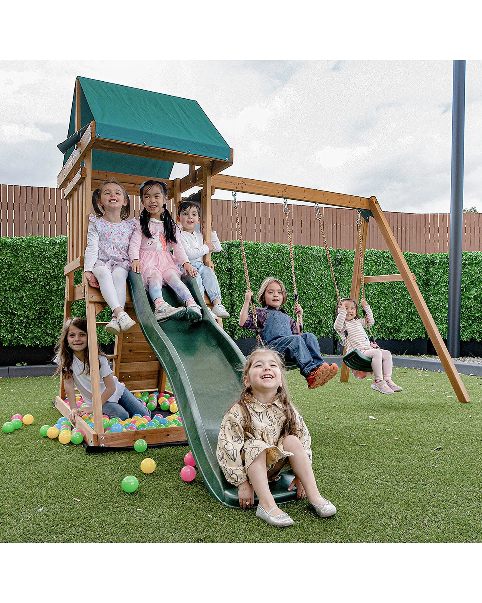 Lifespan Kids Greenvale Play Centre with 1.8m Green Slide