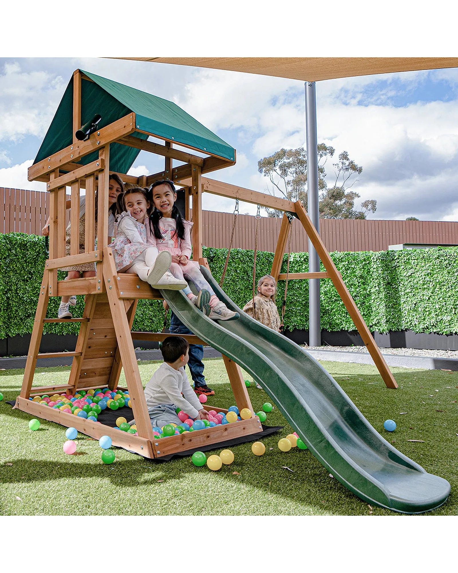 Lifespan Kids Greenvale Play Centre with 1.8m Green Slide