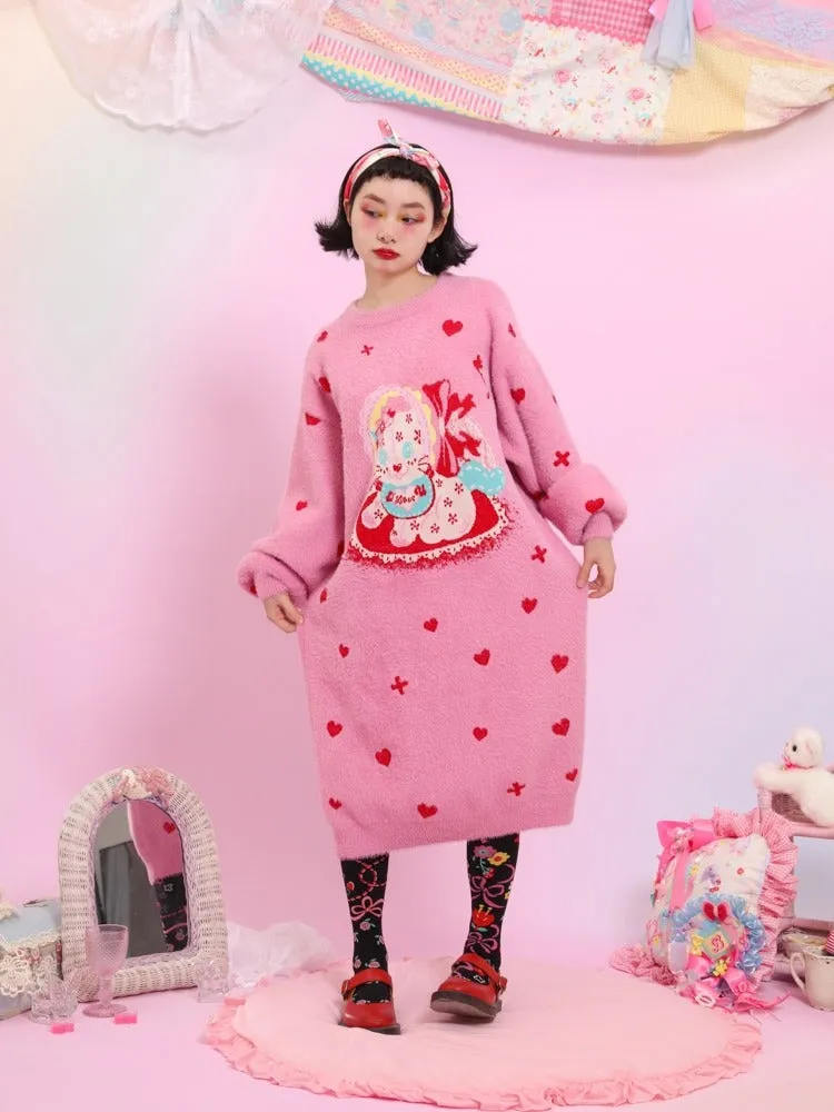 Love Cat Long Sweater One Piece【s0000003565】