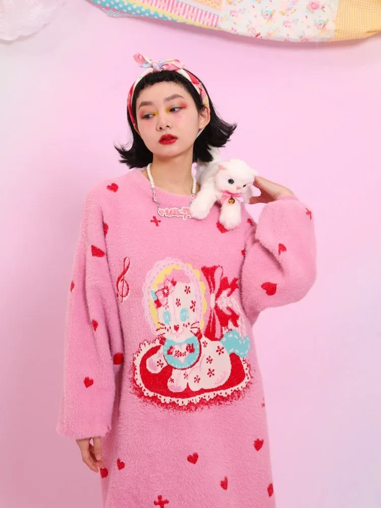 Love Cat Long Sweater One Piece【s0000003565】