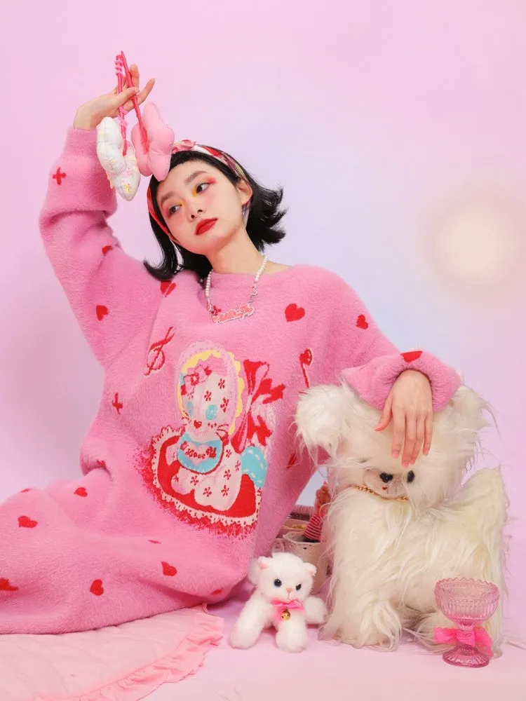 Love Cat Long Sweater One Piece【s0000003565】