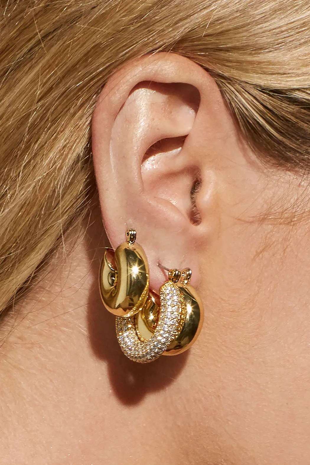 Luv Aj - Pave Baby Amalfi Hoops - Gold