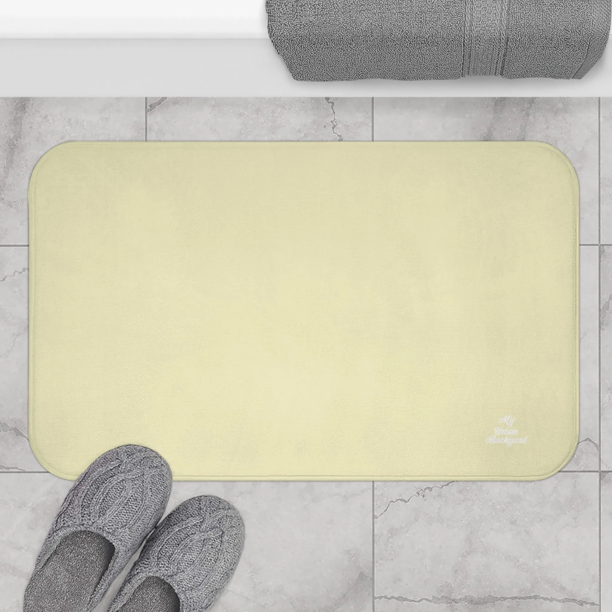 Muted Daffodil Accent Color, Memory Foam Bath Mat - Cozy Bathroom Essential