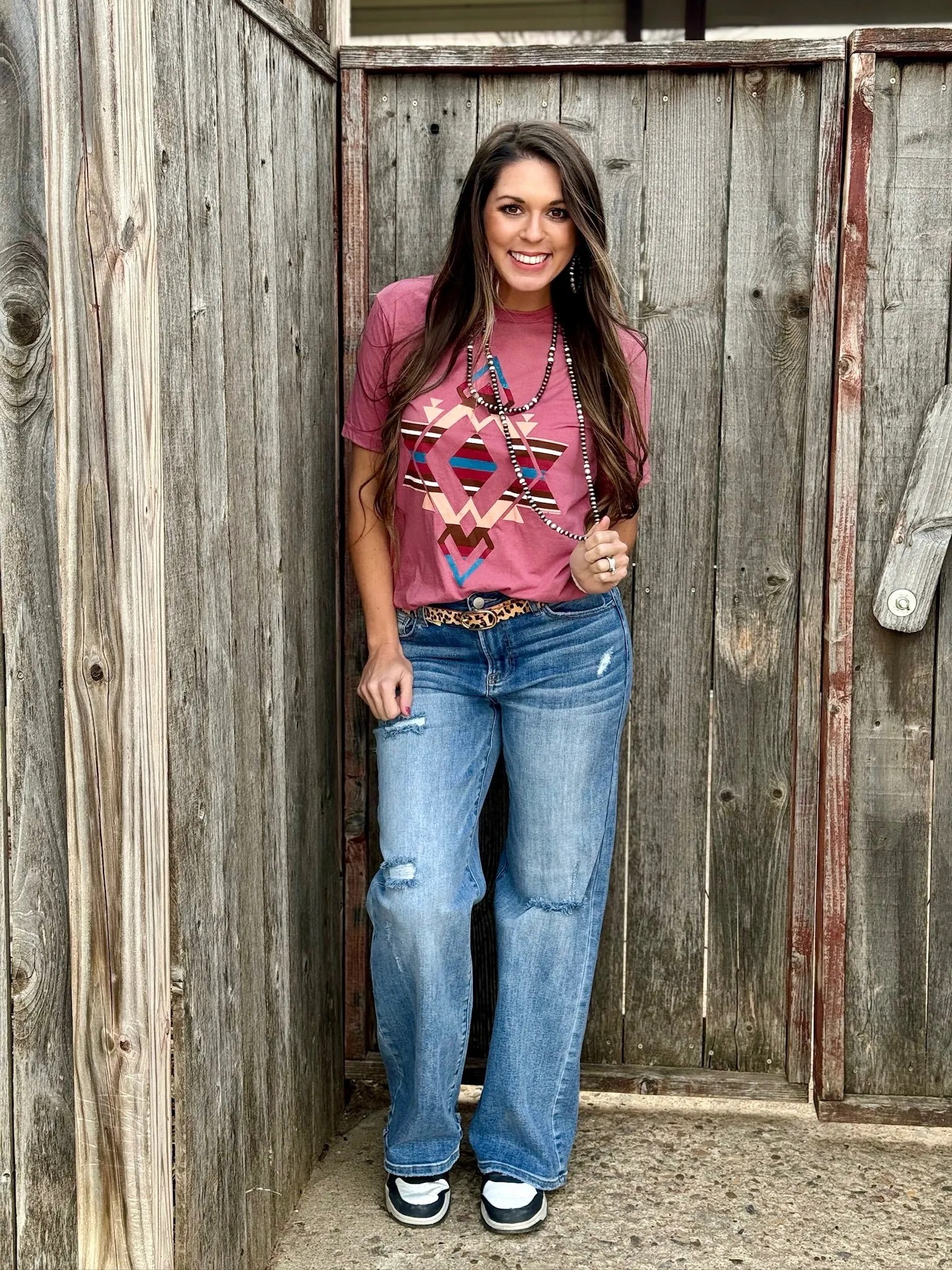 Nacona Aztec Mauve Tee by Texas True Threads