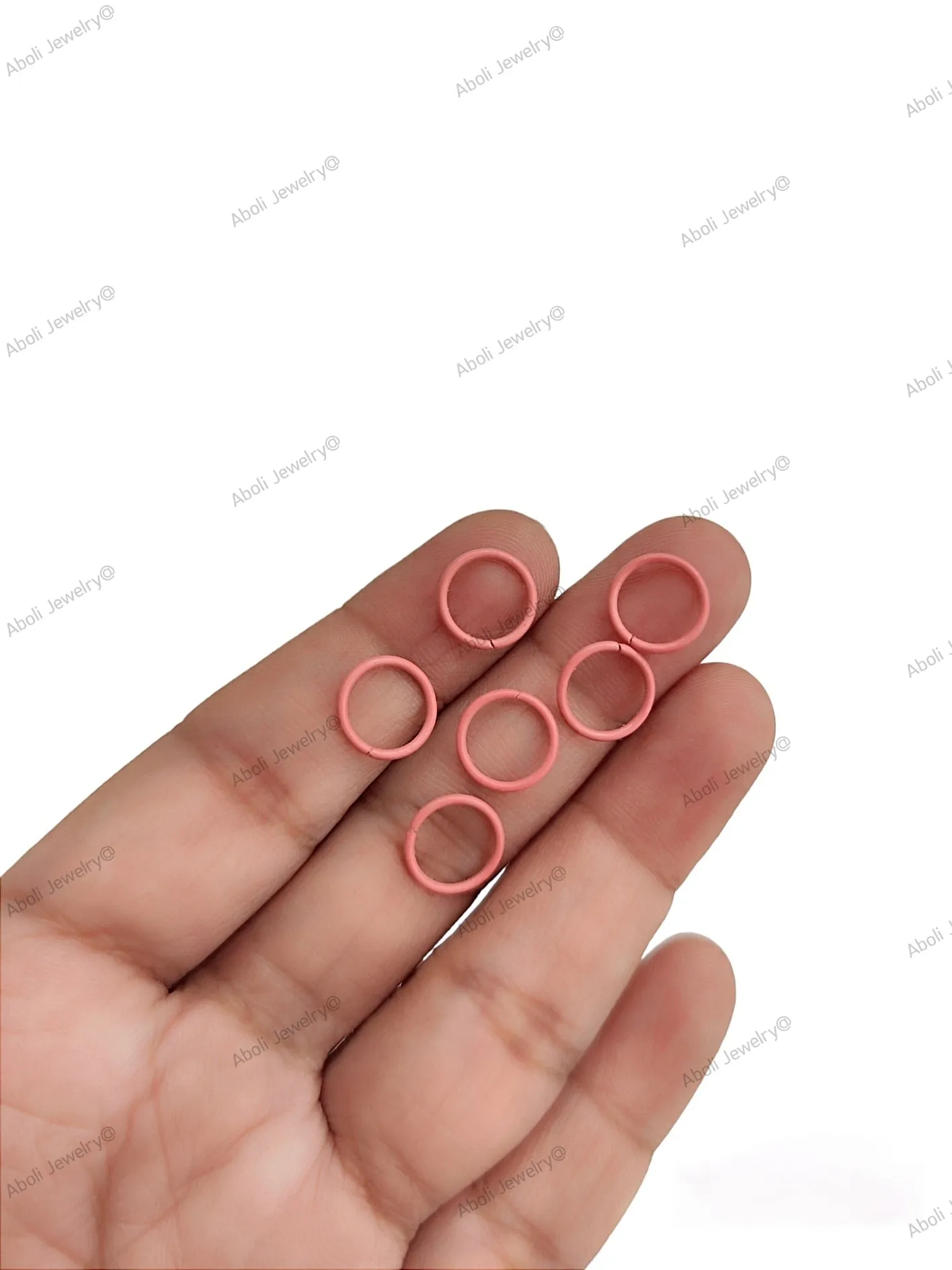 Peach coloured jump rings 10 mm colored jumprings JRC10PH