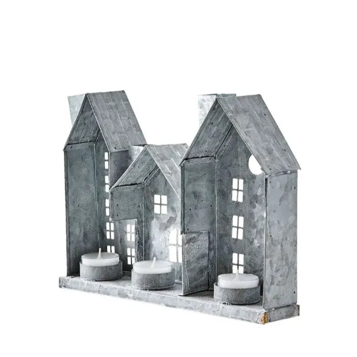 Row of Zinc House Lanterns - Three Size Options