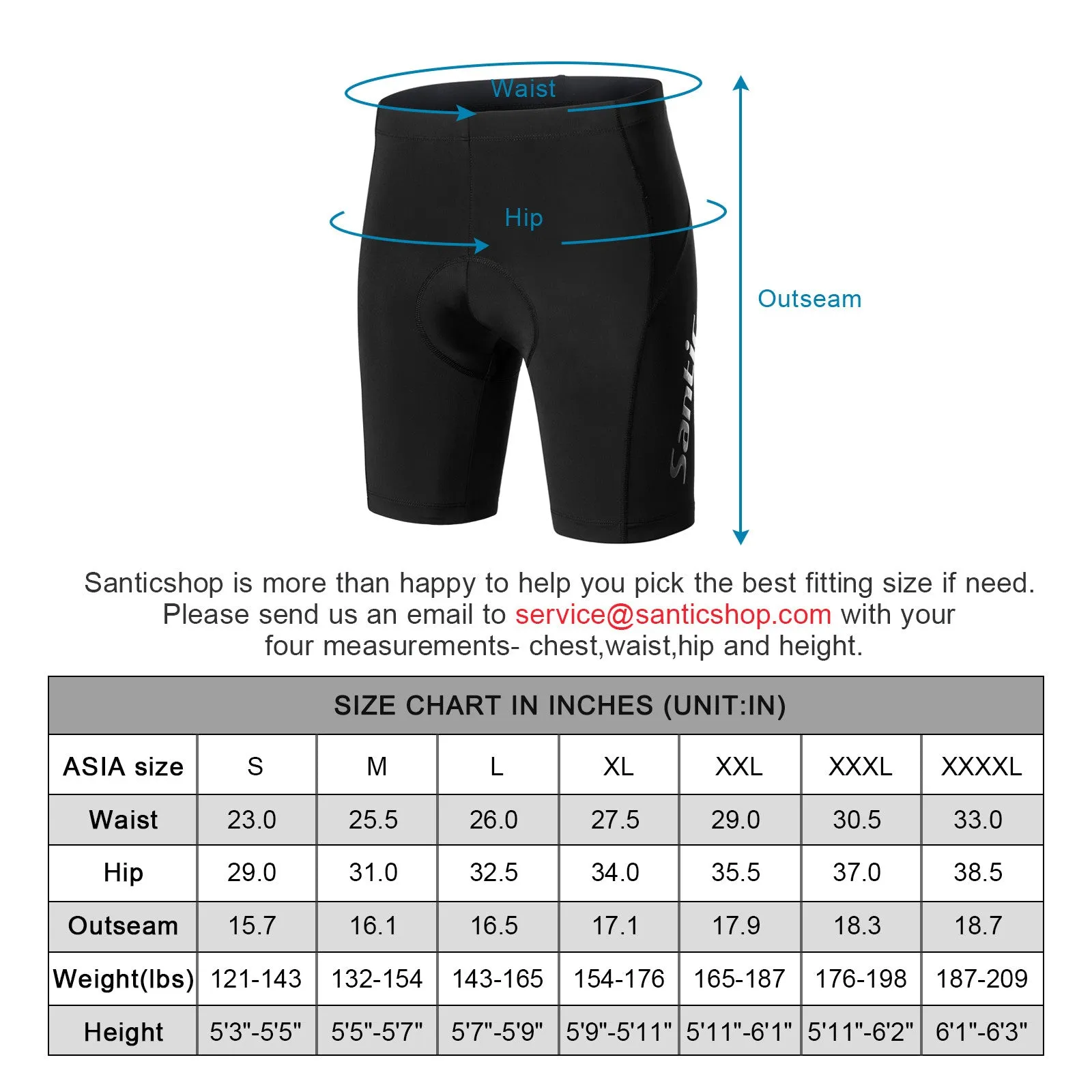 Santic Black Men’s Cycling Shorts Padded Cycling Tights