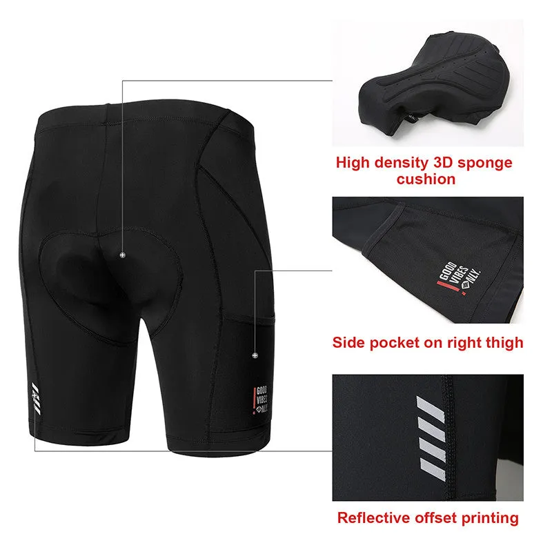 Santic Black Men’s Cycling Shorts Padded Cycling Tights