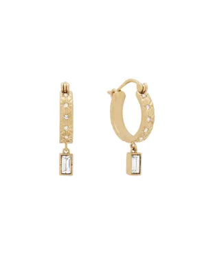 Sara April Birthstone Hoops - Diamond CZ