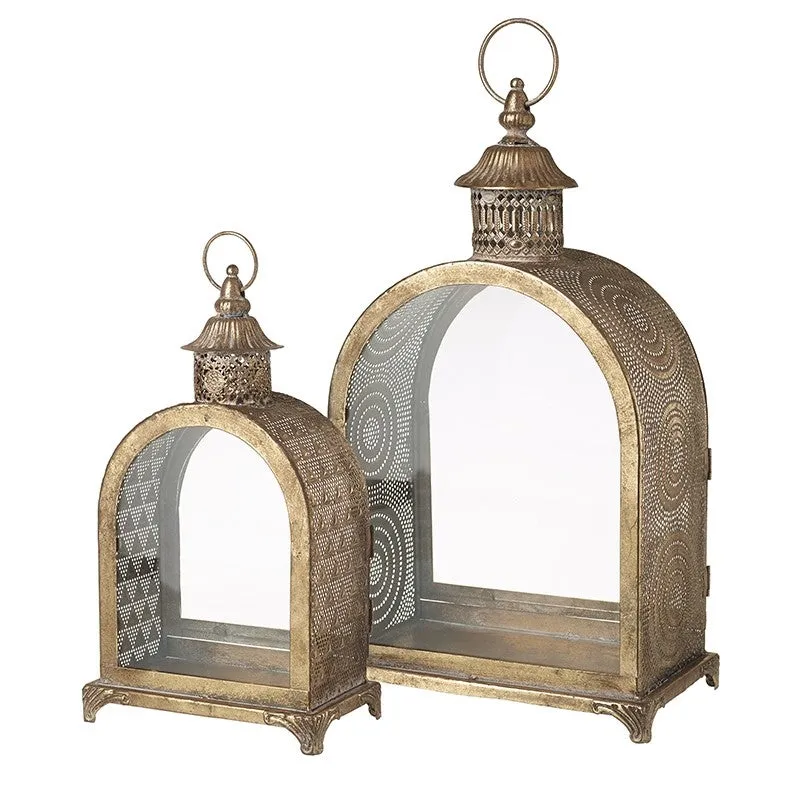 Set of 2 Gold Arch Lanterns