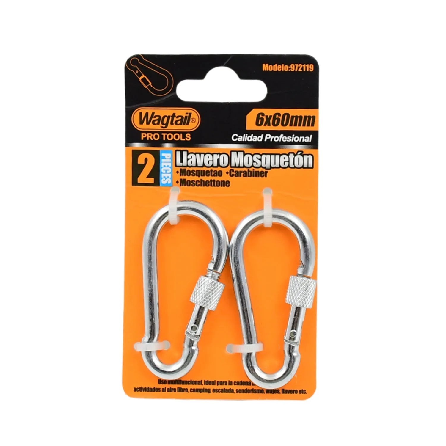 Snap Hook with Screw-Stainless Steel Snap Hook Clip Heavy Duty, Carabiner Clip (6×60 MM / 2 Pcs Set)