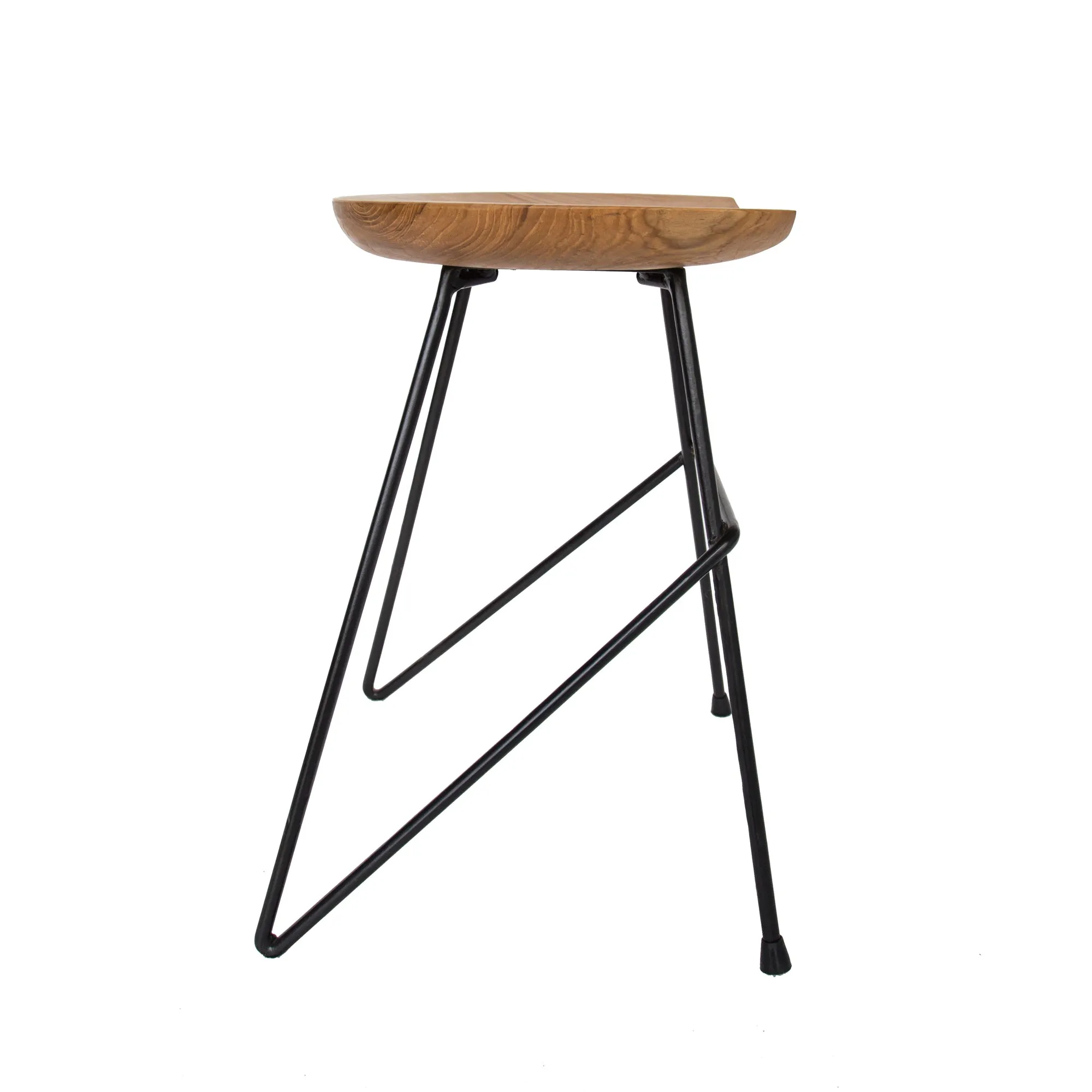 Teak Set of Two Bistro Dining Stools