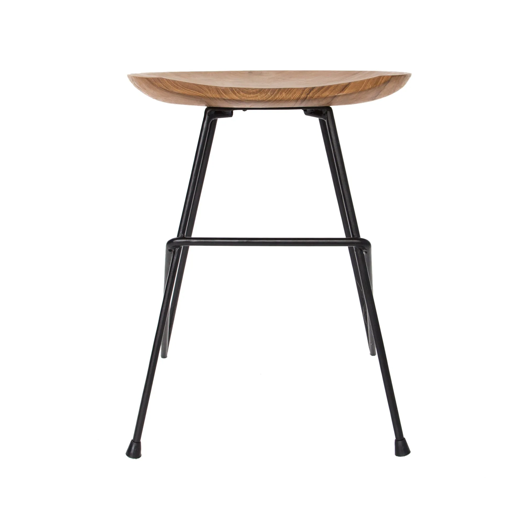 Teak Set of Two Bistro Dining Stools