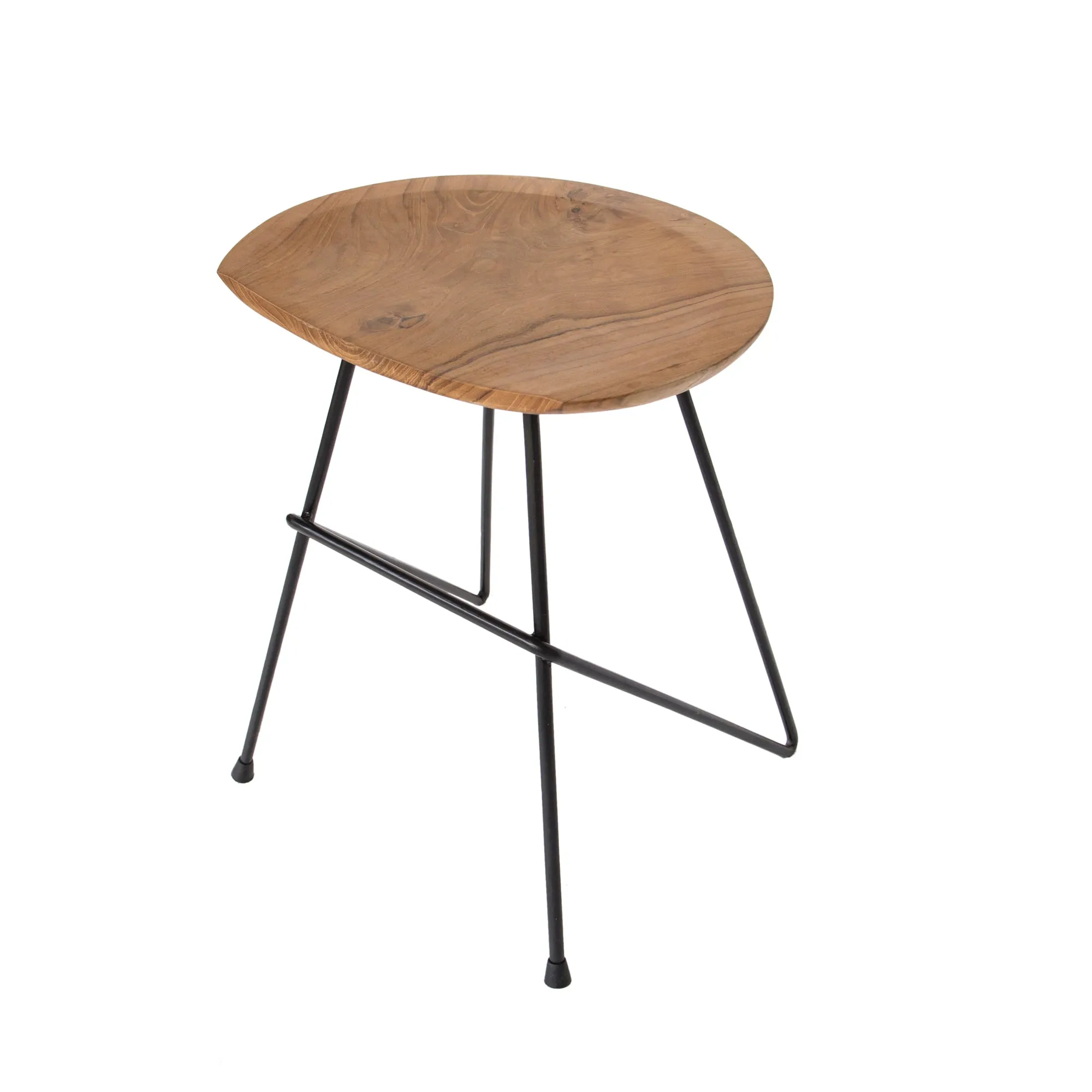 Teak Set of Two Bistro Dining Stools